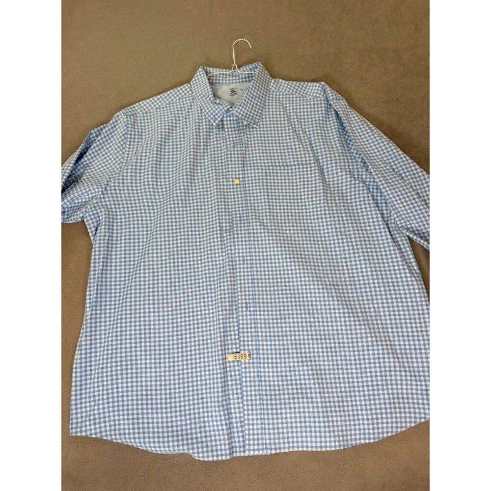 Saddlebred Travelers Classic Fit Men's Button Down Blue & White Check Shirt- XXL
